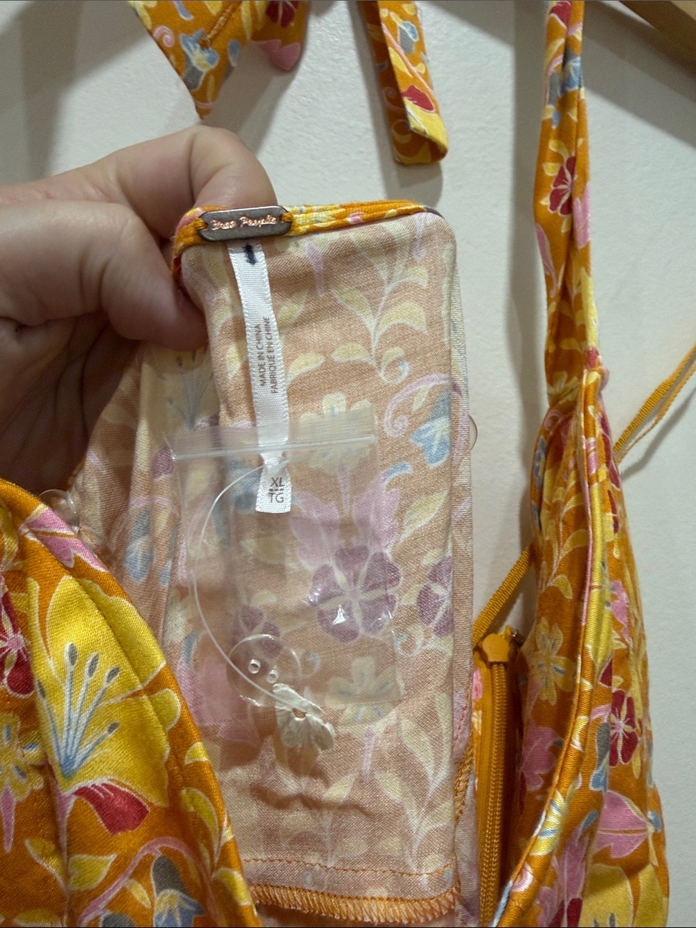NWOT Free People Sasha Mini Dress in Sunshine Combo Yellow Floral Halter Dress - Picture 5 of 8